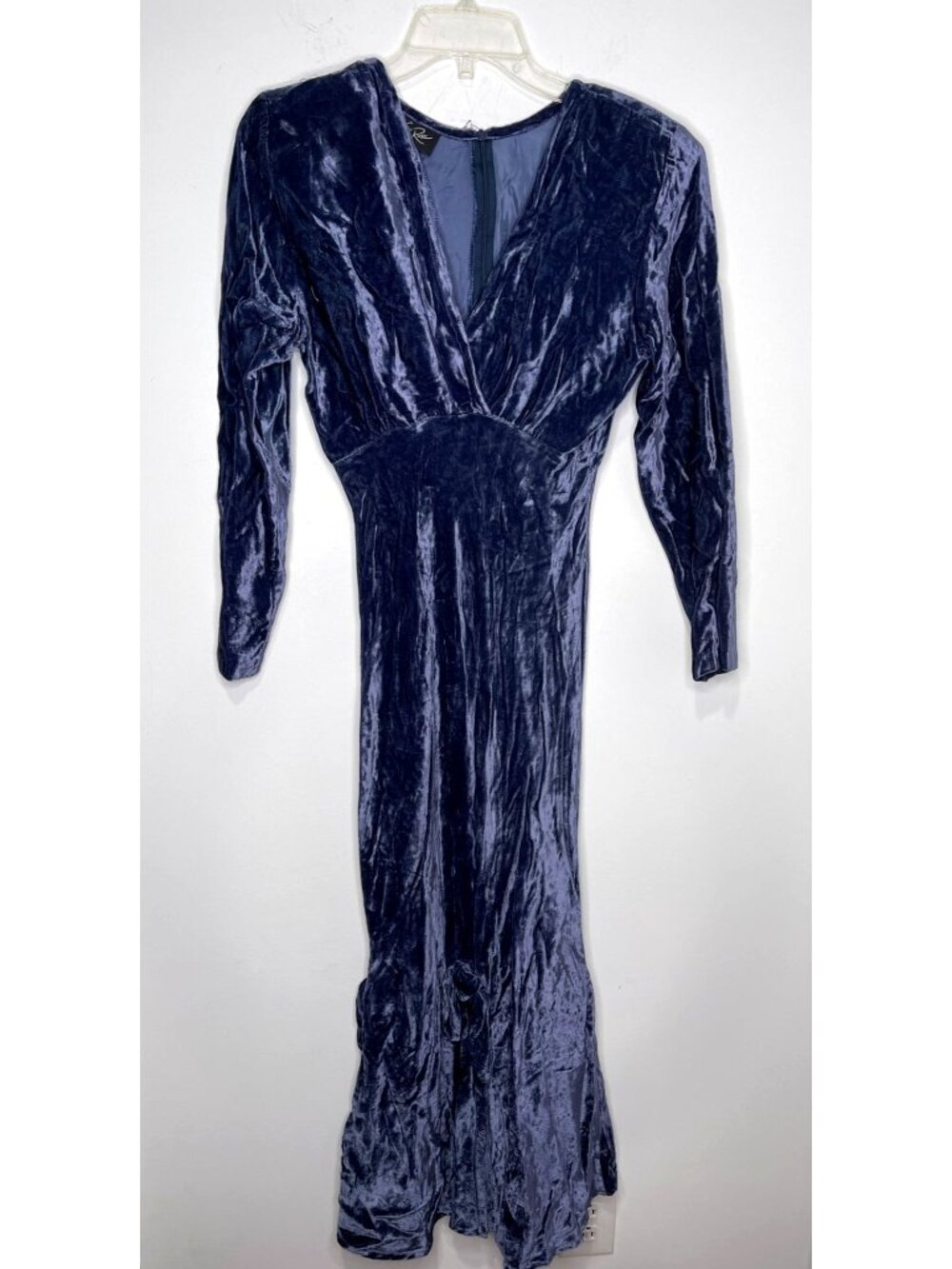 Witchy Goth Vamp Wiggle Gypsy Midi Dress Wild Rose Vintage 80s Crushed Velour